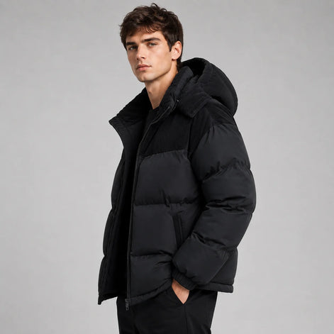 Herren Oversized Steppjacke mit Kapuze