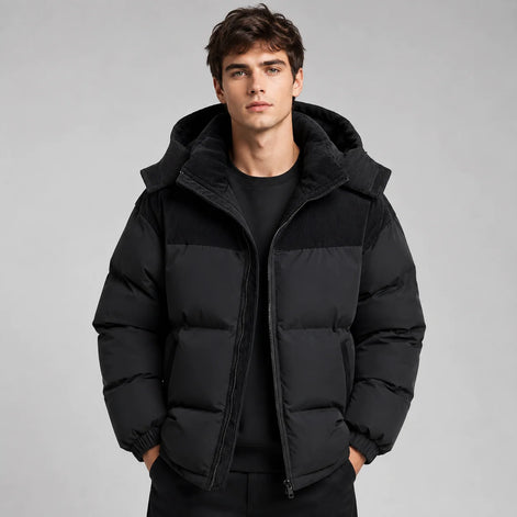 Herren Oversized Steppjacke mit Kapuze