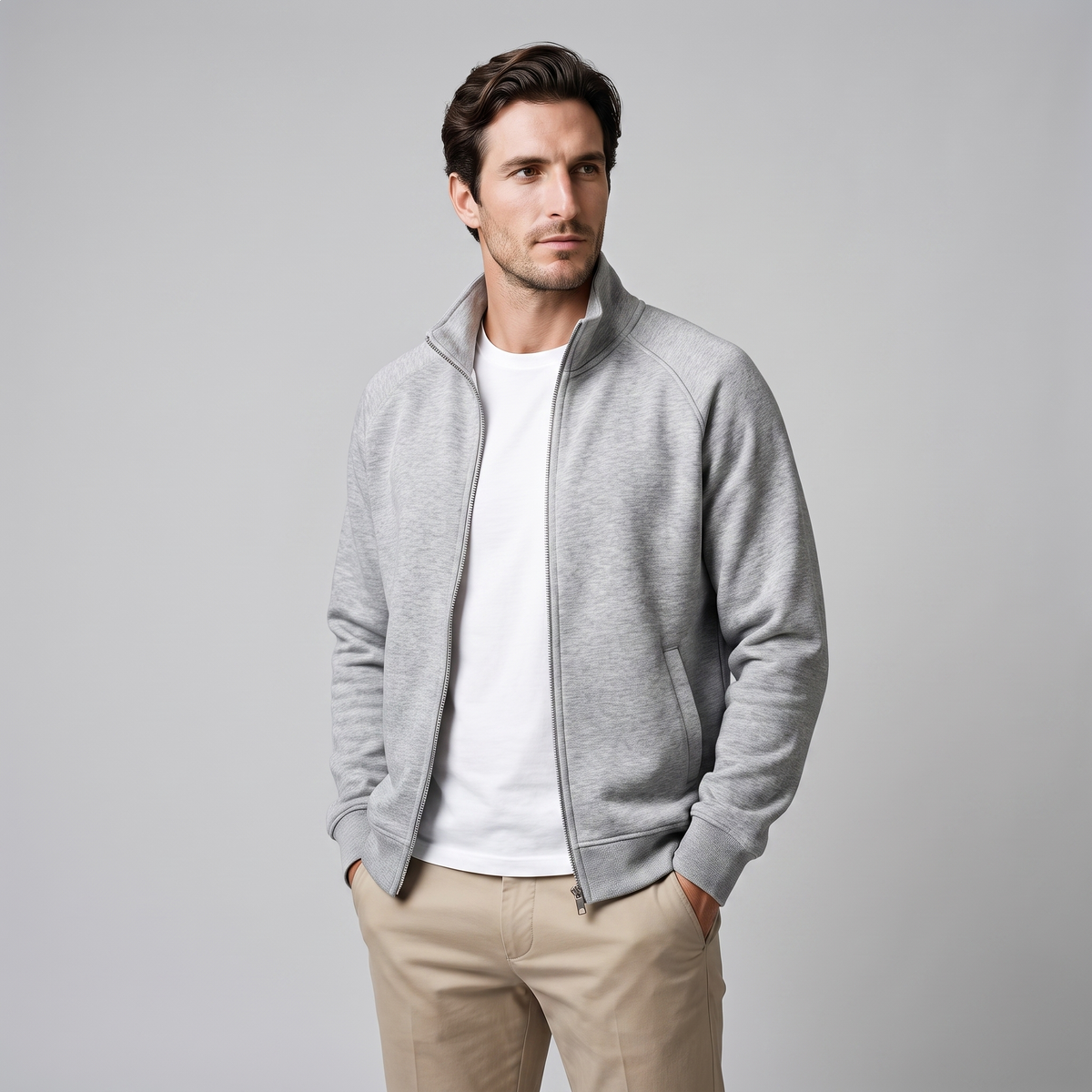 Herren Oversized Trainingsjacke mit durchgehendem Reissverschluss