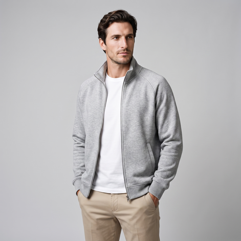 Herren Oversized Trainingsjacke mit durchgehendem Reissverschluss