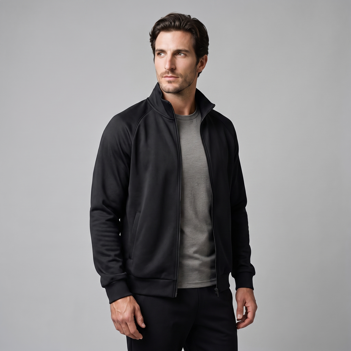 Herren Oversized Trainingsjacke mit durchgehendem Reissverschluss