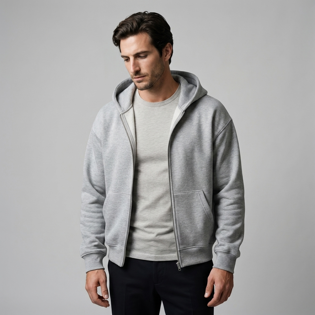 Herren Oversized Zip-Hoodie