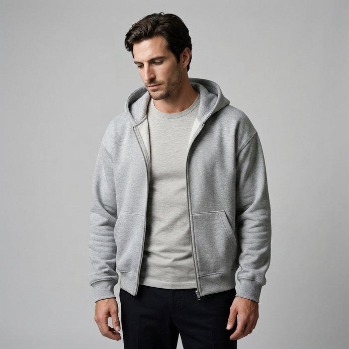 Herren Oversized Zip-Hoodie