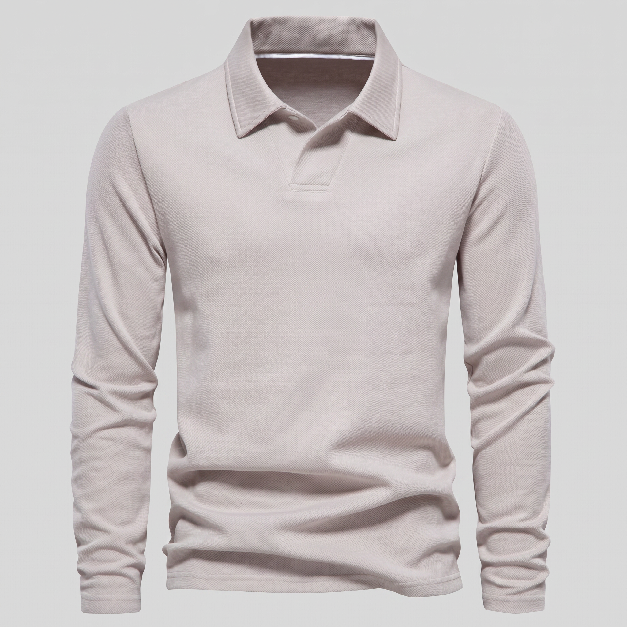 Herren Piqué-Poloshirt mit langen Ärmeln