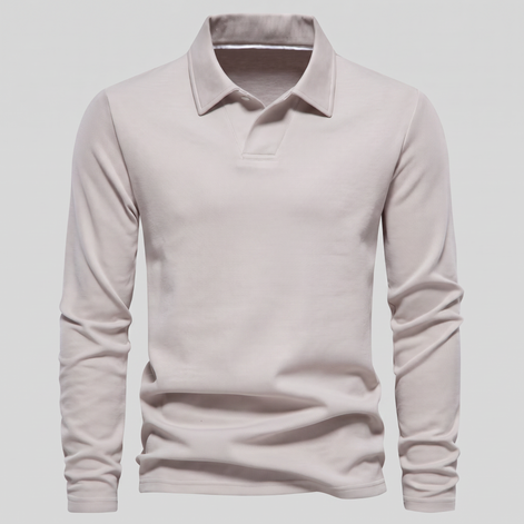 Herren Piqué-Poloshirt mit langen Ärmeln