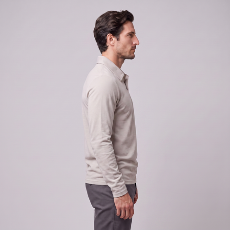 Herren Piqué-Poloshirt mit langen Ärmeln