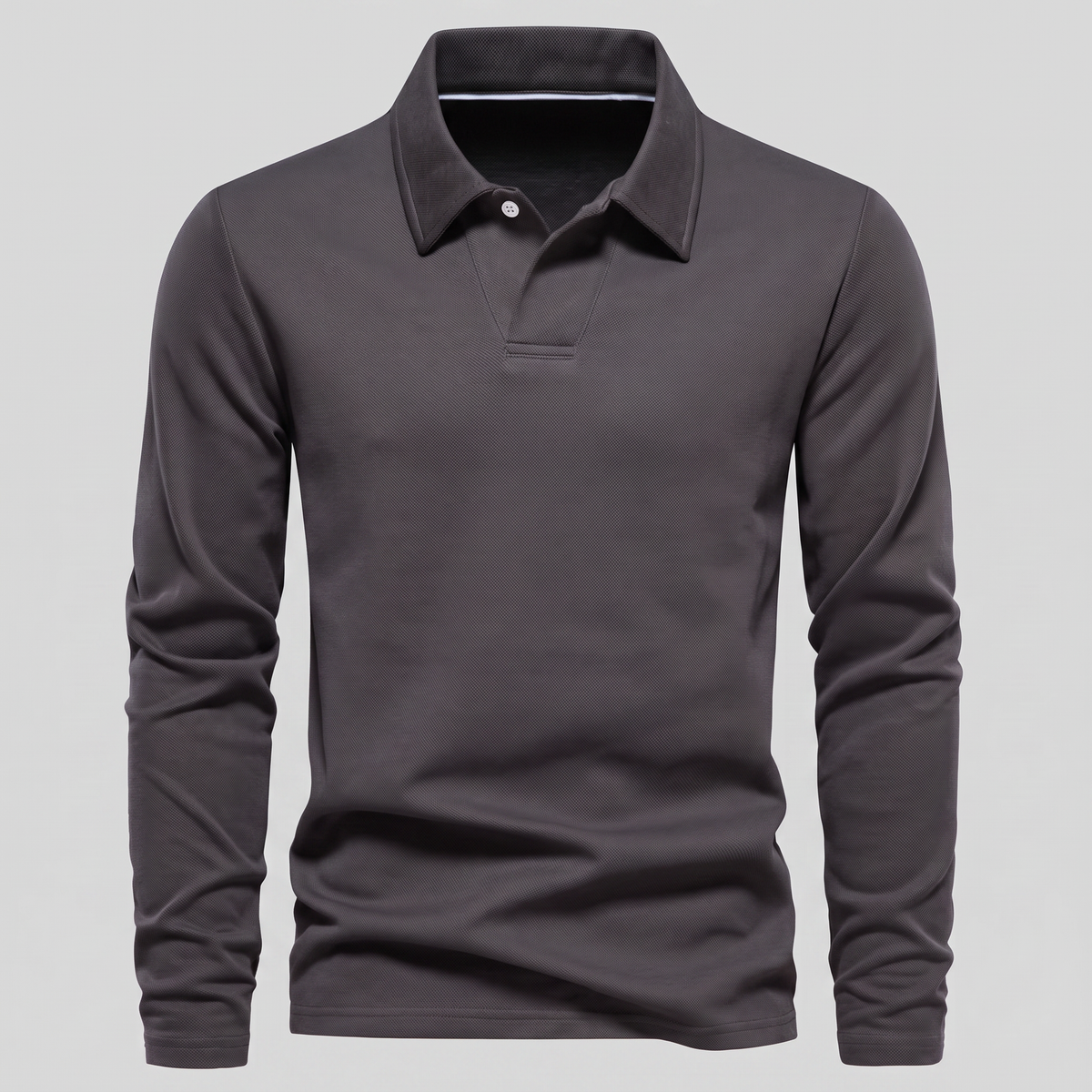 Herren Piqué-Poloshirt mit langen Ärmeln