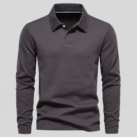 Herren Piqué-Poloshirt mit langen Ärmeln