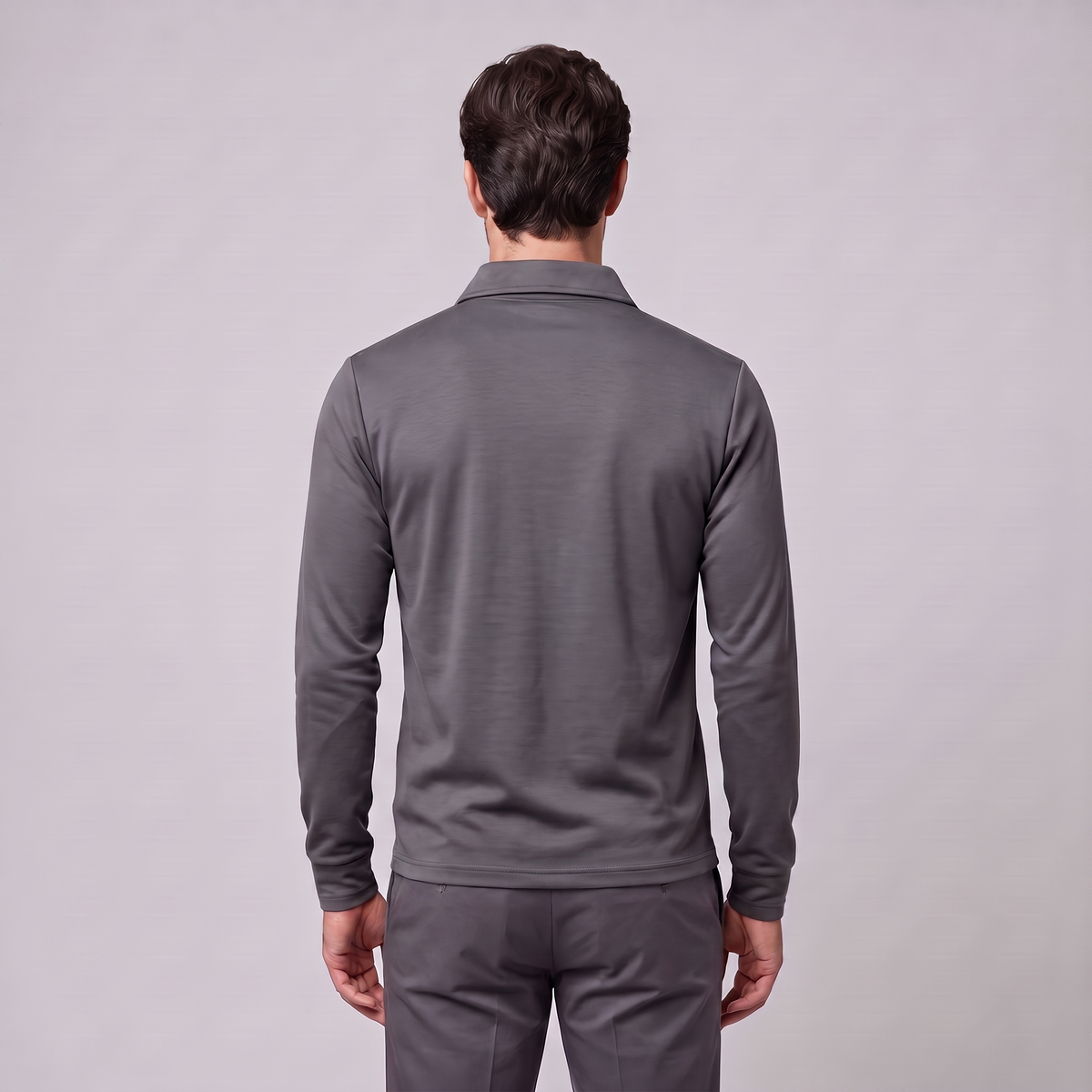 Herren Piqué-Poloshirt mit langen Ärmeln