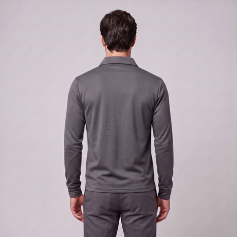 Herren Piqué-Poloshirt mit langen Ärmeln