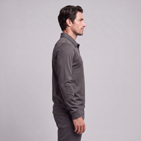 Herren Piqué-Poloshirt mit langen Ärmeln