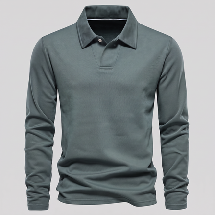 Herren Piqué-Poloshirt mit langen Ärmeln