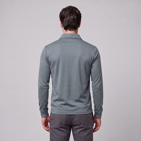 Herren Piqué-Poloshirt mit langen Ärmeln