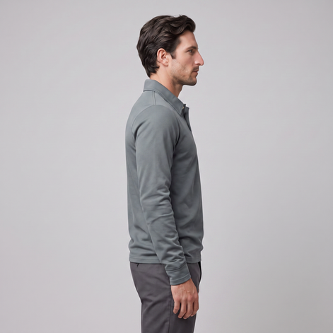 Herren Piqué-Poloshirt mit langen Ärmeln