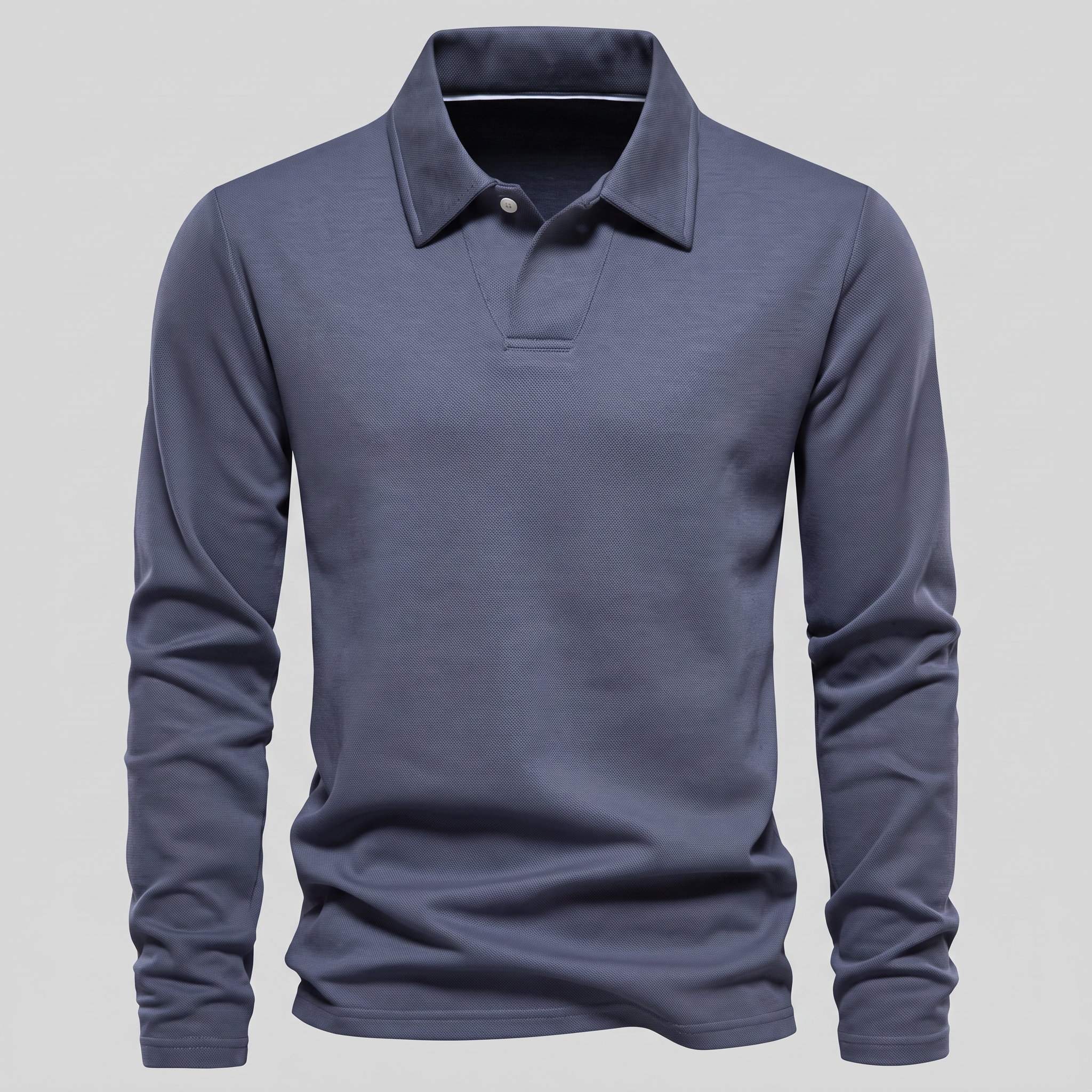 Herren Piqué-Poloshirt mit langen Ärmeln