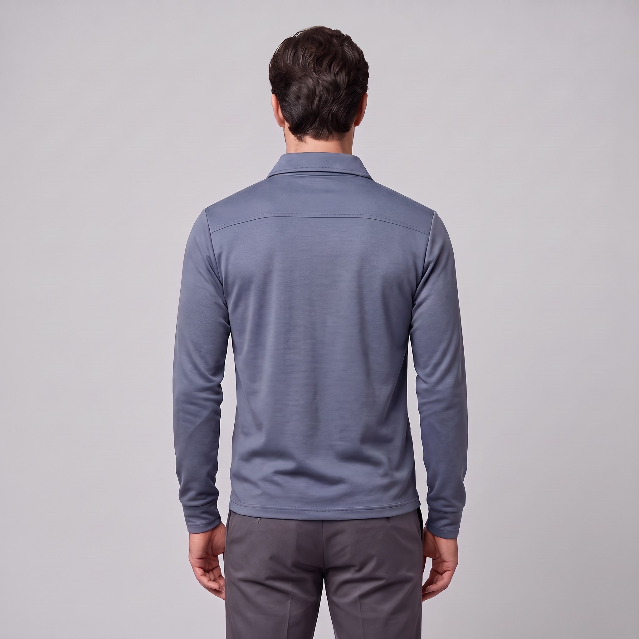 Herren Piqué-Poloshirt mit langen Ärmeln