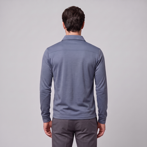 Herren Piqué-Poloshirt mit langen Ärmeln