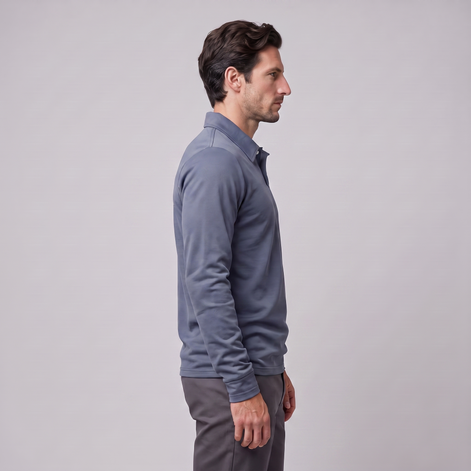 Herren Piqué-Poloshirt mit langen Ärmeln