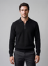 Herren Polo-Pullover mit Rippstruktur und Quarter-Zip