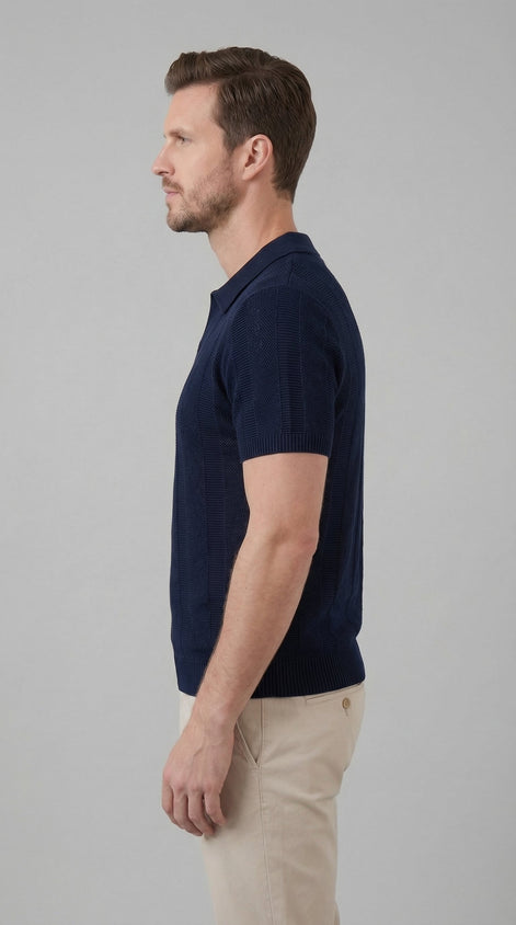 Herren Polohemd Mit Kurzarm - Modernes Strickdesign