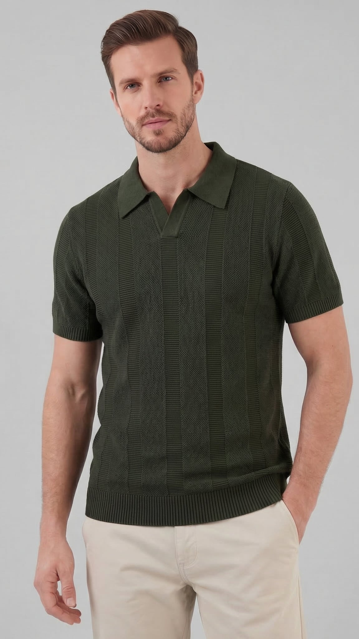 Herren Polohemd Mit Kurzarm - Modernes Strickdesign