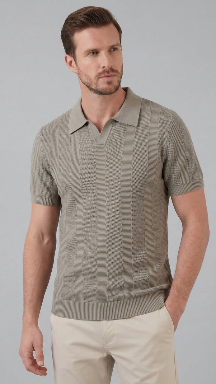 Herren Polohemd Mit Kurzarm - Modernes Strickdesign