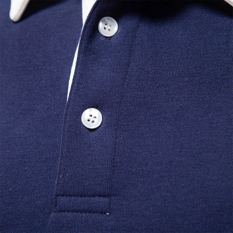 Herren Poloshirt Slim Fit Langarm Freizeitmode