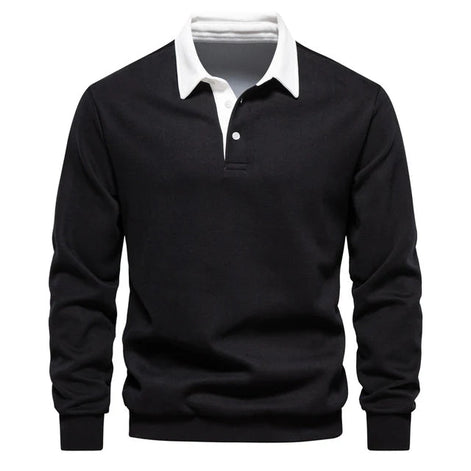 Herren Poloshirt Slim Fit Langarm Freizeitmode