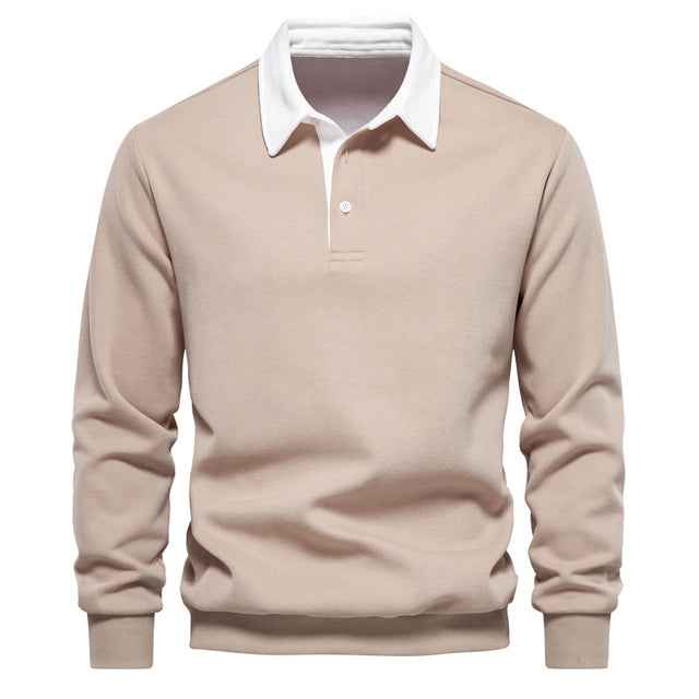 Herren Poloshirt Slim Fit Langarm Freizeitmode