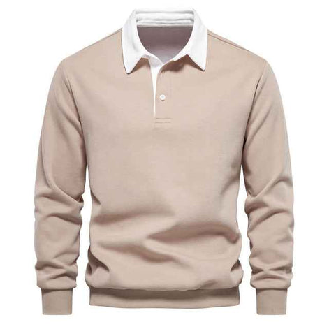Herren Poloshirt Slim Fit Langarm Freizeitmode