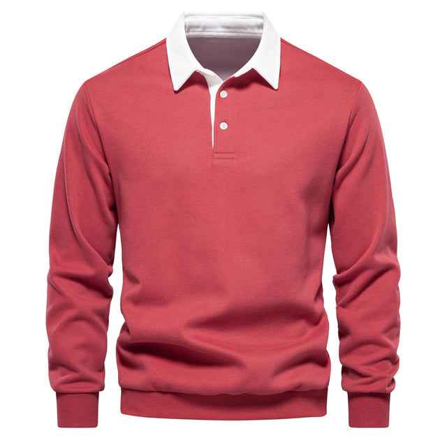 Herren Poloshirt Slim Fit Langarm Freizeitmode