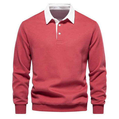 Herren Poloshirt Slim Fit Langarm Freizeitmode
