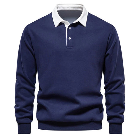 Herren Poloshirt Slim Fit Langarm Freizeitmode