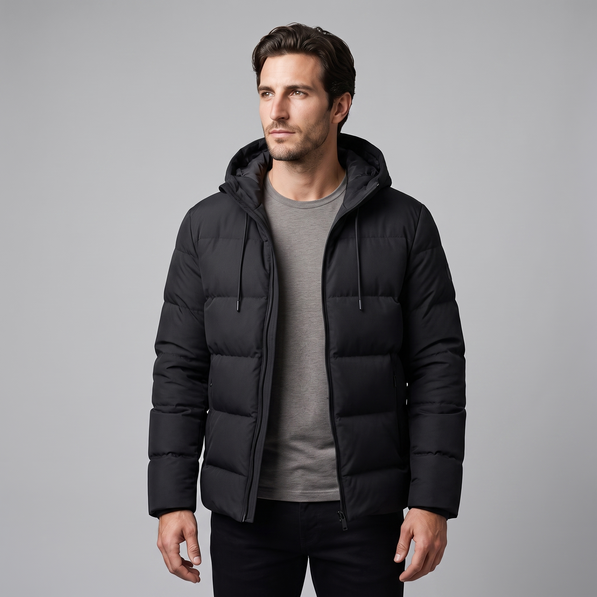 Herren Puffer-Winterjacke mit gesteppter Isolierung