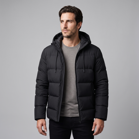 Herren Puffer-Winterjacke mit gesteppter Isolierung