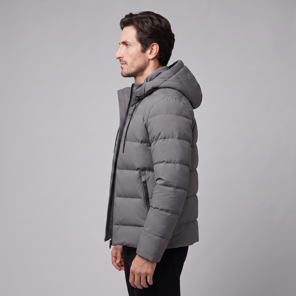 Herren Puffer-Winterjacke mit gesteppter Isolierung