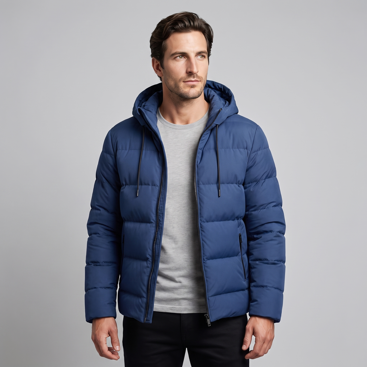 Herren Puffer-Winterjacke mit gesteppter Isolierung