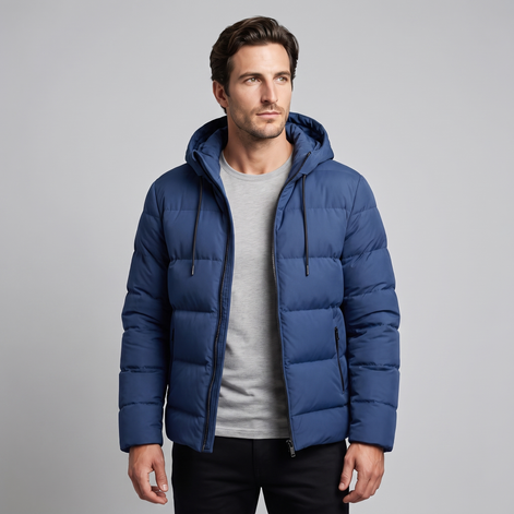Herren Puffer-Winterjacke mit gesteppter Isolierung