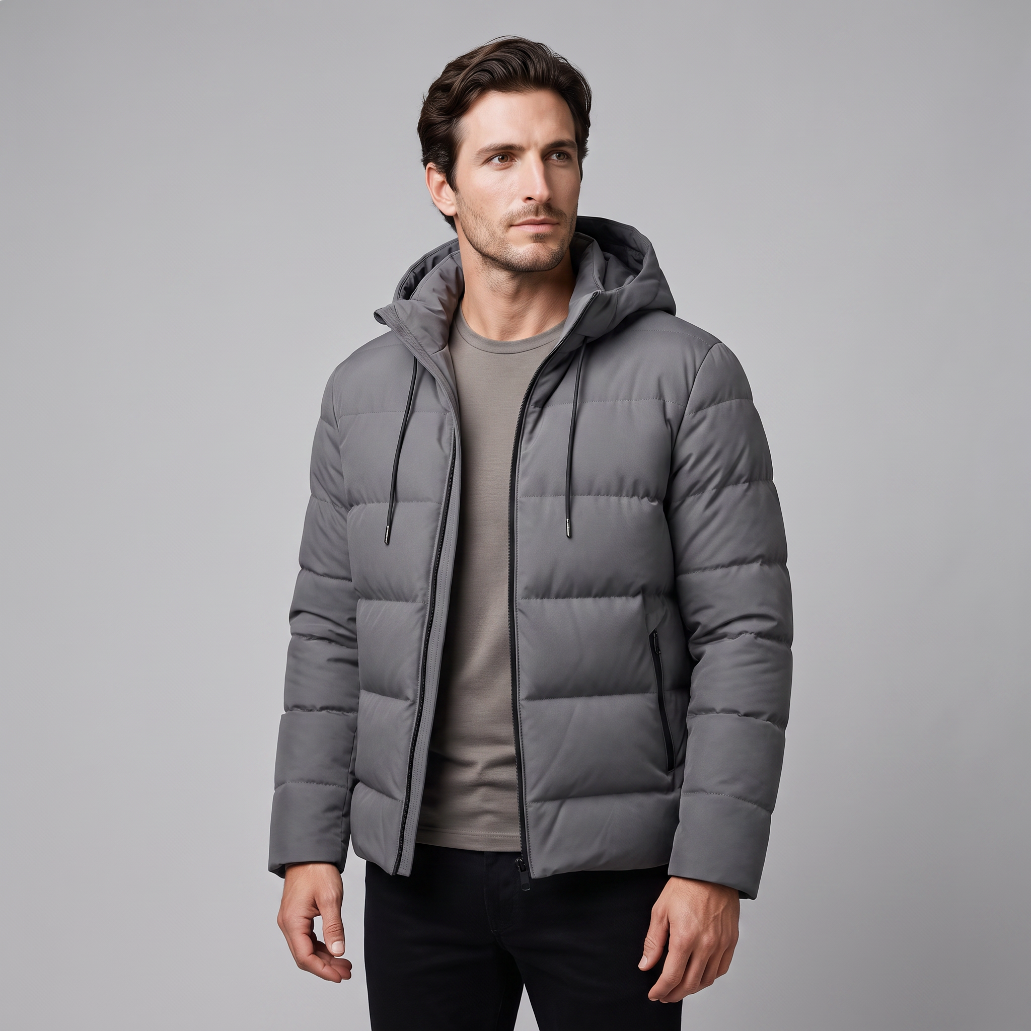 Herren Puffer-Winterjacke mit gesteppter Isolierung
