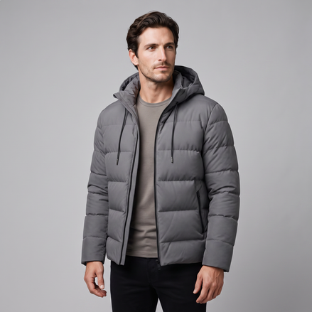Herren Puffer-Winterjacke mit gesteppter Isolierung