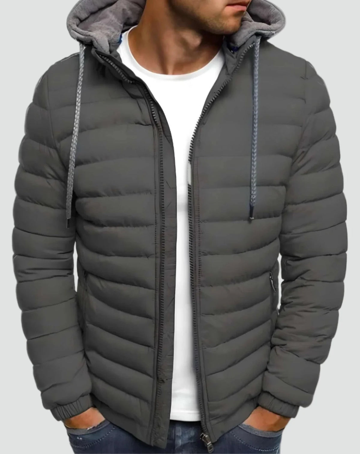 Herren Pufferjacke mit Kapuze Leicht und Sportlich