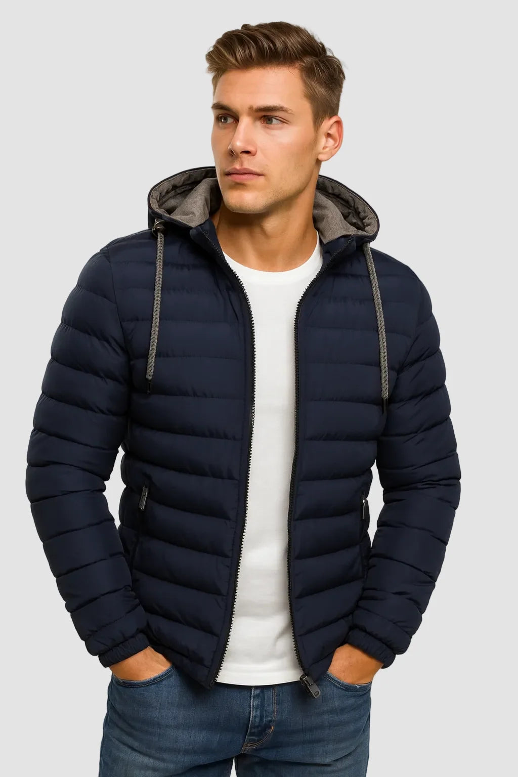 Herren Pufferjacke mit Kapuze Leicht und Sportlich