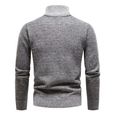 Herren Pullover mit Halbem Reißverschluss und Strickmuster