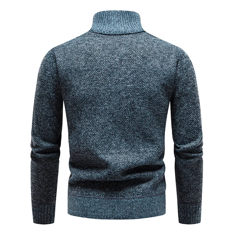 Herren Pullover mit Halbem Reißverschluss und Strickmuster