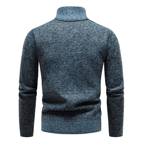 Herren Pullover mit Halbem Reißverschluss und Strickmuster