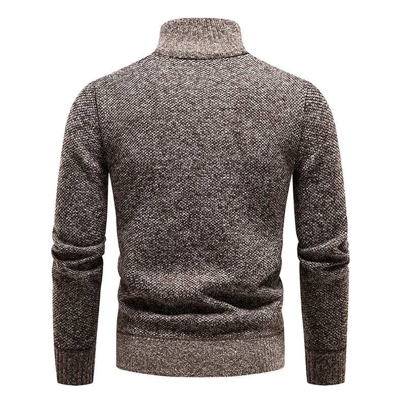 Herren Pullover mit Halbem Reißverschluss und Strickmuster