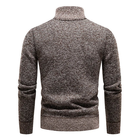 Herren Pullover mit Halbem Reißverschluss und Strickmuster