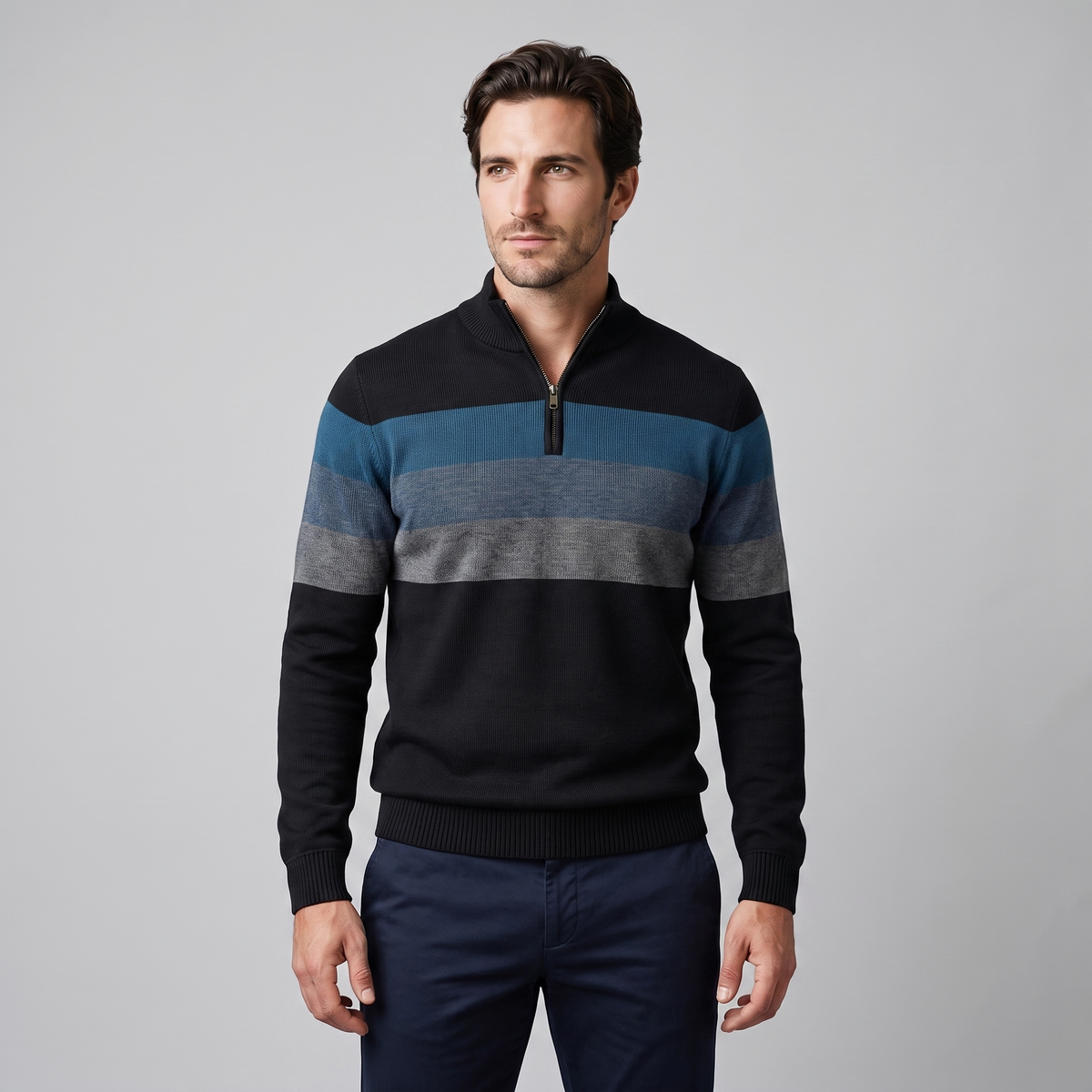 Herren Pullover mit Quarter-Zip