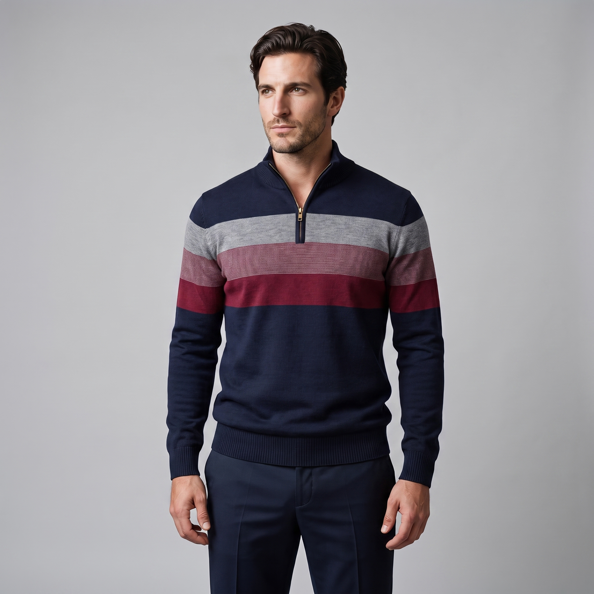 Herren Pullover mit Quarter-Zip
