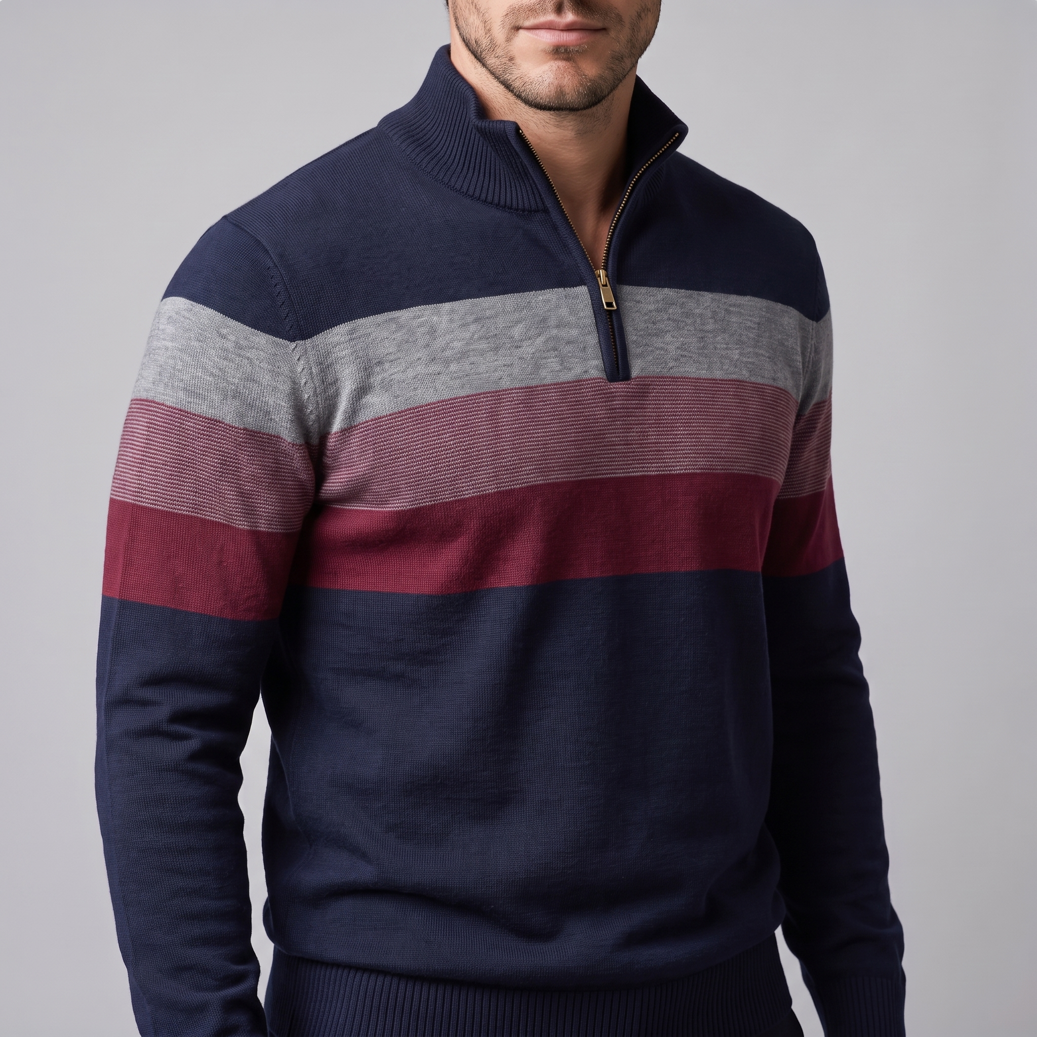 Herren Pullover mit Quarter-Zip